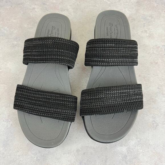 Dearfoams Sandals Women's 7.5  Blaire Low Foam Double Band Slide Comfort Beach - Picture 7 of 11